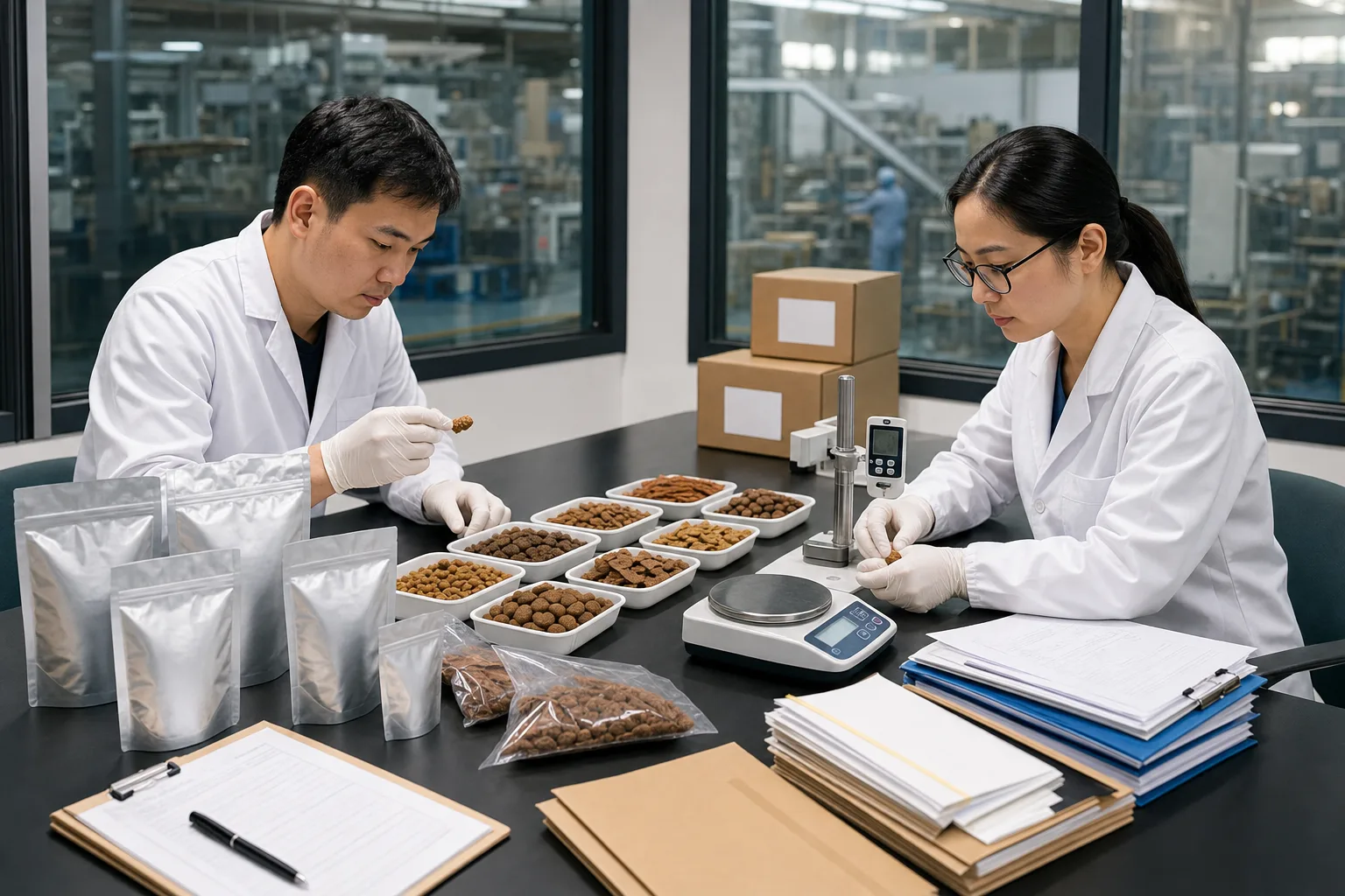 Quality release and export document review for pet food OEM programs
